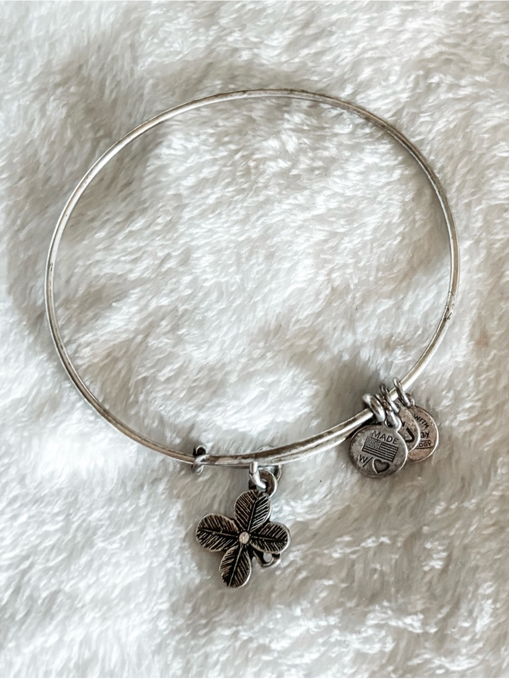 Alex and Ani Four-Leaf Clover Charm Bracelet - Silver